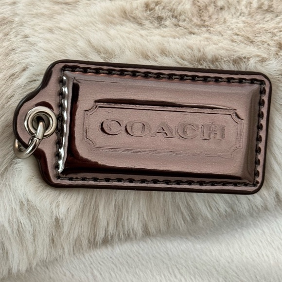 Coach Accessories - New Coach Dark Grey Metallic Leather Hangtag
